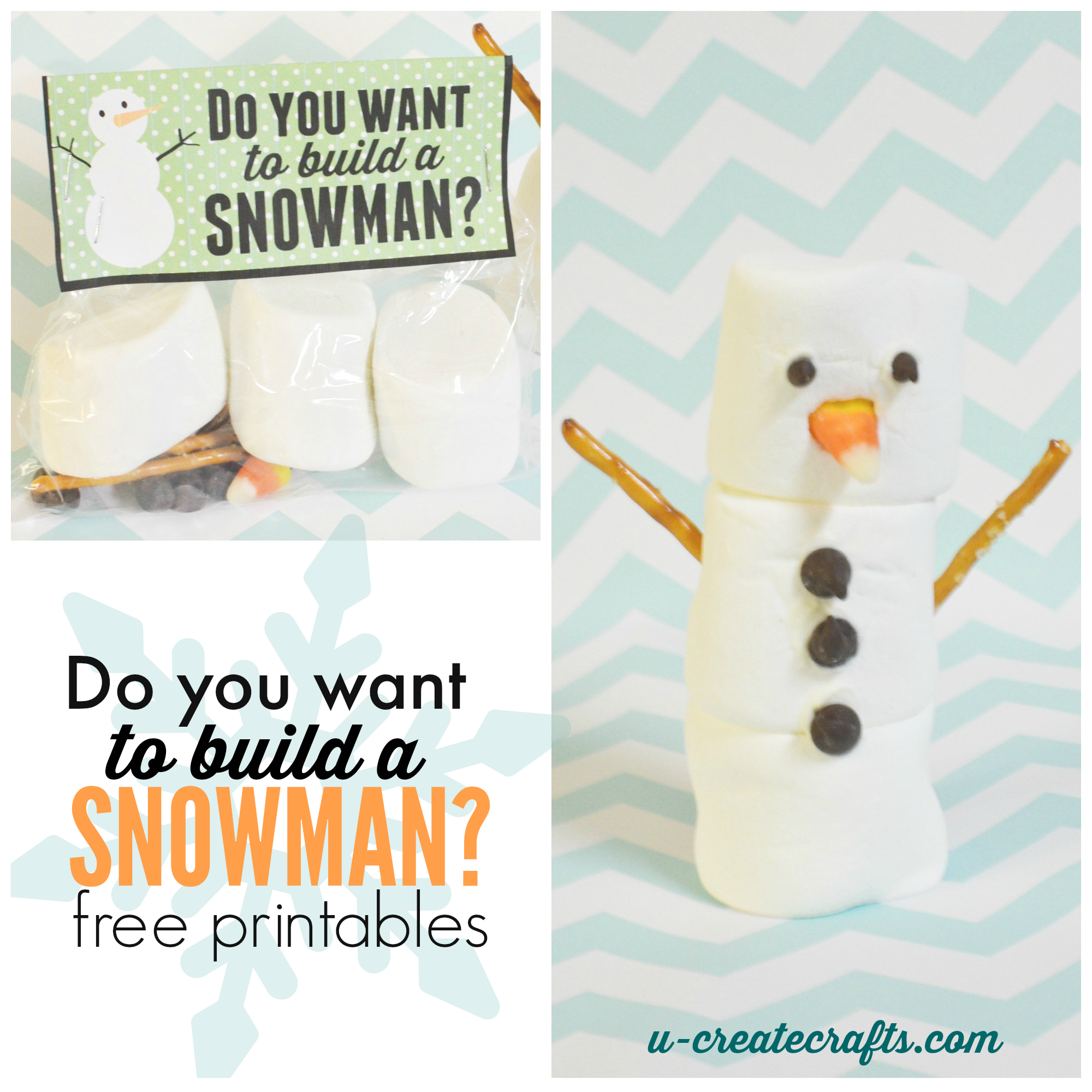 free printable "do you want to build a snowman" craft kits